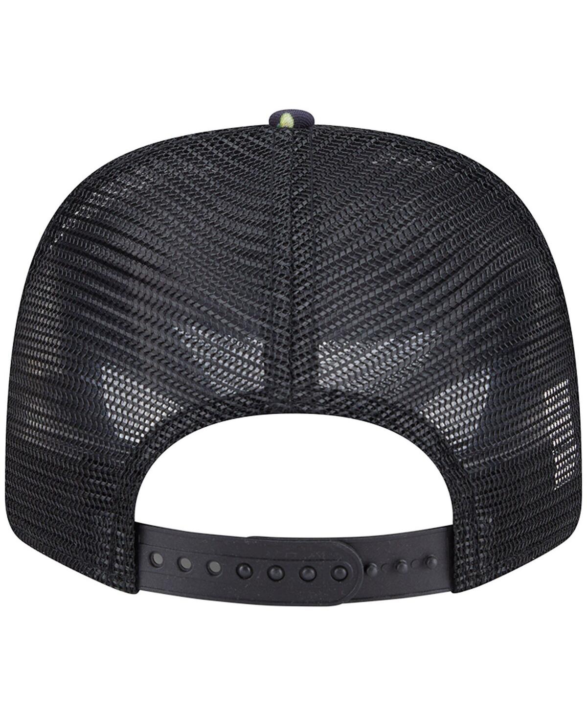 NEW ERA MEN'S BLACK CINCINNATI REDS ADVENTURE DRINKS PATTERN 9SEVENTY STRETCH-SNAP HAT 