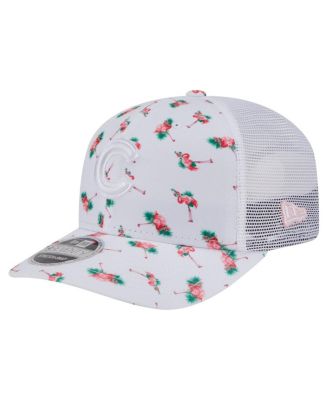 New Era - Men's&nbsp;White Chicago Cubs Flamingo Mesh Back 9SEVENTY Stretch-Snap Hat