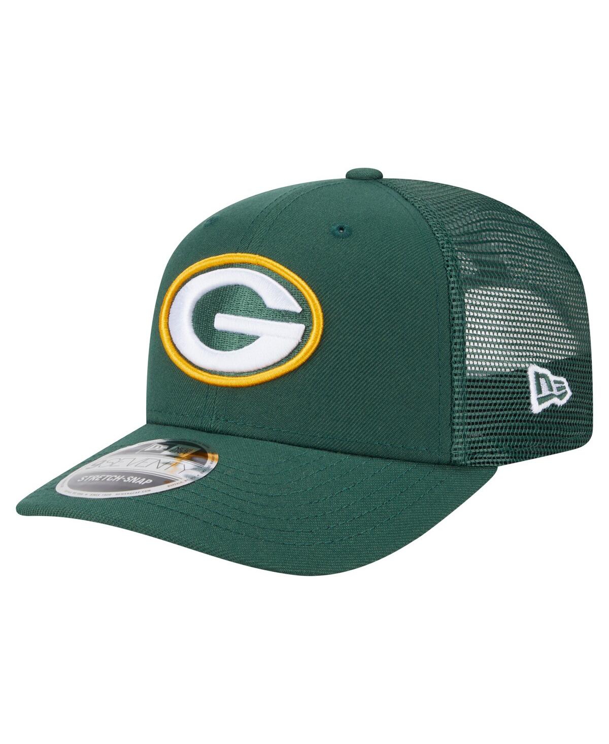 NEW ERA MEN'S GREEN GREEN BAY PACKERS MAIN TRUCKER 9SEVENTY STRETCH SNAP HAT 