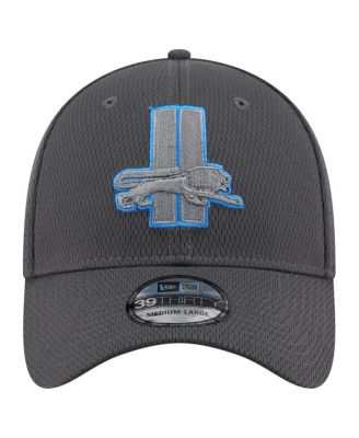 Мужская кепка New Era с графитовым логотипом Detroit Lions Throwback Main 39THIRTY Flex