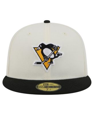Мужская двухцветная приталенная шляпа New Era кремового цвета Pittsburgh Penguins Chrome 59FIFTY от New Era