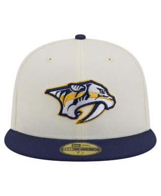Мужская кремовая двухцветная приталенная шляпа New Era Nashville Predators кремового цвета 59FIFTY