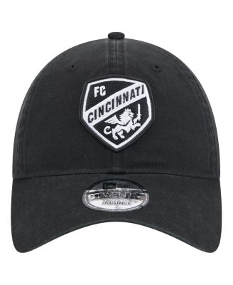Мужская черная кепка New Era FC Cincinnati 2025 Kickoff с регулируемой длиной 925 см