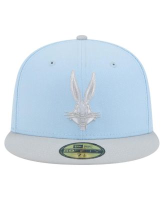 Мужская светло-голубая/серая двухцветная шляпа New Era Looney Tunes в цветовом исполнении 59, Приталенная шляпа FIFTY