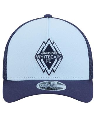 Мужская светло-голубая кепка дальнобойщика New Era Vancouver Whitecaps FC Color Pack 9FORTY с регулируемой А-образной рамкой