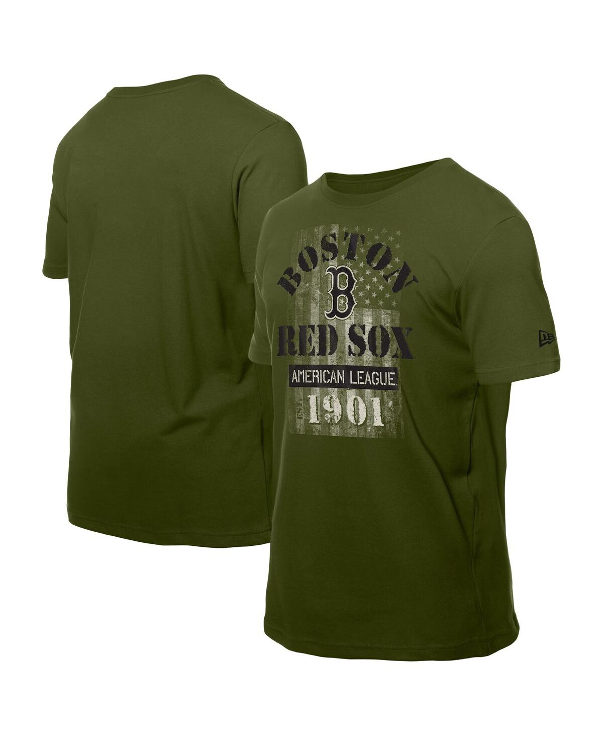NEW ERA MEN'S GREEN BOSTON RED SOX ARMED FORCES T-SHIRT 