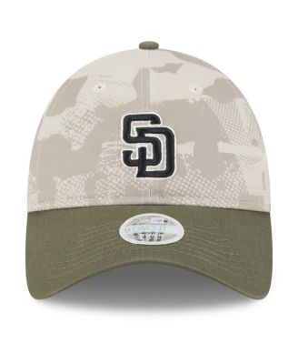 Женская светло-бежевая/оливковая шляпа San Diego Padres 2025, День Вооруженных сил, Новая эра, 9-двадцатилетняя регулируемая шляпа