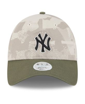Женская светло-бежевая/оливковая шляпа New York Yankees 2025, День Вооруженных сил, Новая эра, 9-двадцатилетняя регулируемая шляпа