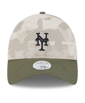 Женская светло-бежевая/ оливковая шляпа New Era New York Mets 2025, День Вооруженных сил, 920 лет, с регулируемой шляпой