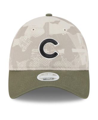 Женская светло-бежевая/ оливковая шляпа Chicago Cubs 2025, День Вооруженных сил, Новая эра, 9-двадцатилетняя регулируемая шляпа