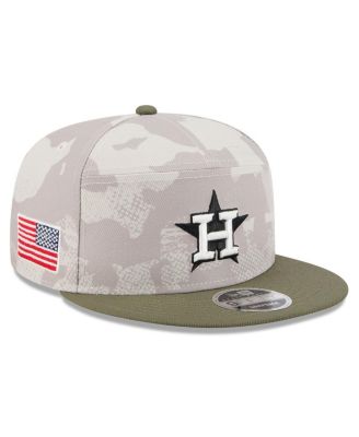 New Era - Men's Light Beige/Olive Houston Astros 2025 Armed Forces Day Split Panel 9FIFTY Snapback Hat