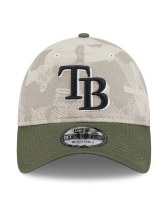 Мужская светло-бежевая/оливковая шляпа Tampa Bay Rays 2025, День Вооруженных сил, Новая эра, 9-двадцатилетняя регулируемая шляпа