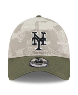Мужская светло-бежевая/оливковая шляпа New Era New York Mets 2025, День Вооруженных сил, 920 лет, с регулируемой головкой