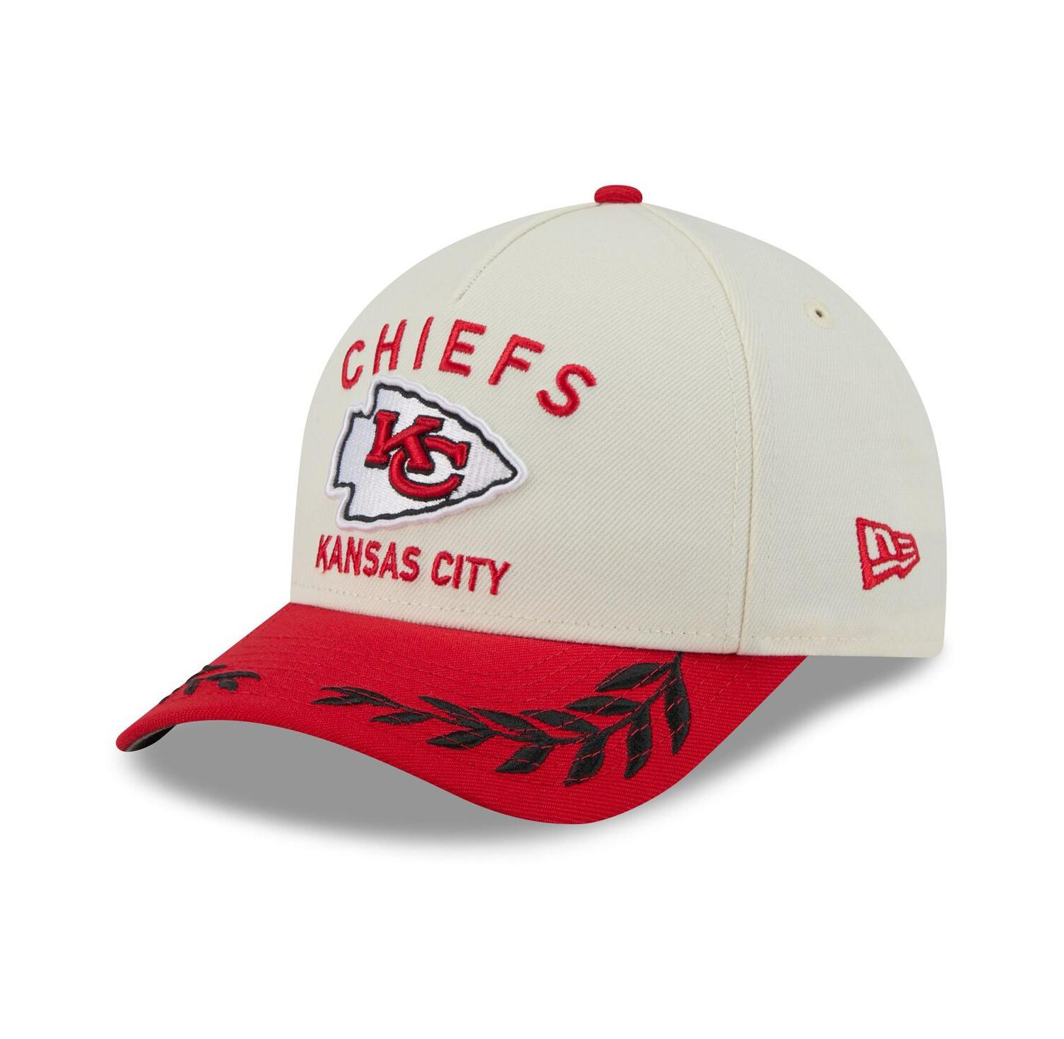 Men's Cream/Red Kansas City Chiefs 2025 NFL Draft 9FORTY A-Frame M-Crown Adjustable Hat