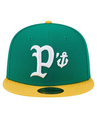 Мужская зелено-желтая приталенная шляпа Stockton Ports Authentic Collection 59 размера 