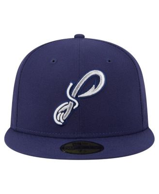 Мужская приталенная шляпа New Era темно-синего цвета Pensacola Blue из аутентичной коллекции Wahoo 59FIFTY от New Era