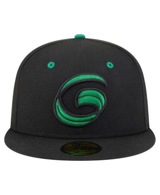 Мужская черная приталенная шляпа New Era из аутентичной коллекции Greensboro Grasshoppers Authentic 59 размера 