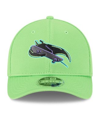 Мужская неоново-зеленая бейсболка New Era Tampa Bay Rays City Connect для тренировки по бейсболке с регулируемой длиной 94 М-Crown