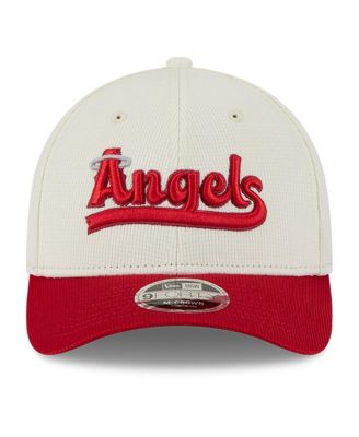 Мужская бейсболка New Era кремово-красная Los Angeles Angels City Connect для тренировки по бейсболке 940 М с регулируемой тульей