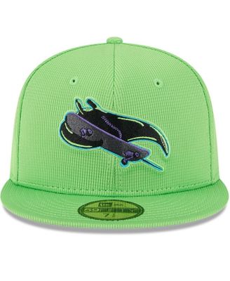 Мужская неоново-зеленая бейсболка New Era Tampa Bay Rays City Connect для тренировки по бейсболке 59-го размера, приталенная шляпа