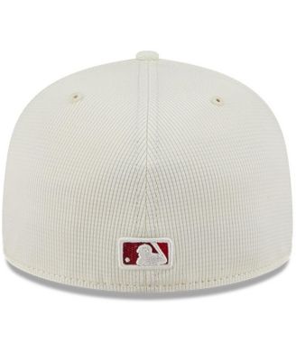 Men's Cream/Red Los Angeles Angels City Connect Batting Practice 59FIFTY Fitted Hat