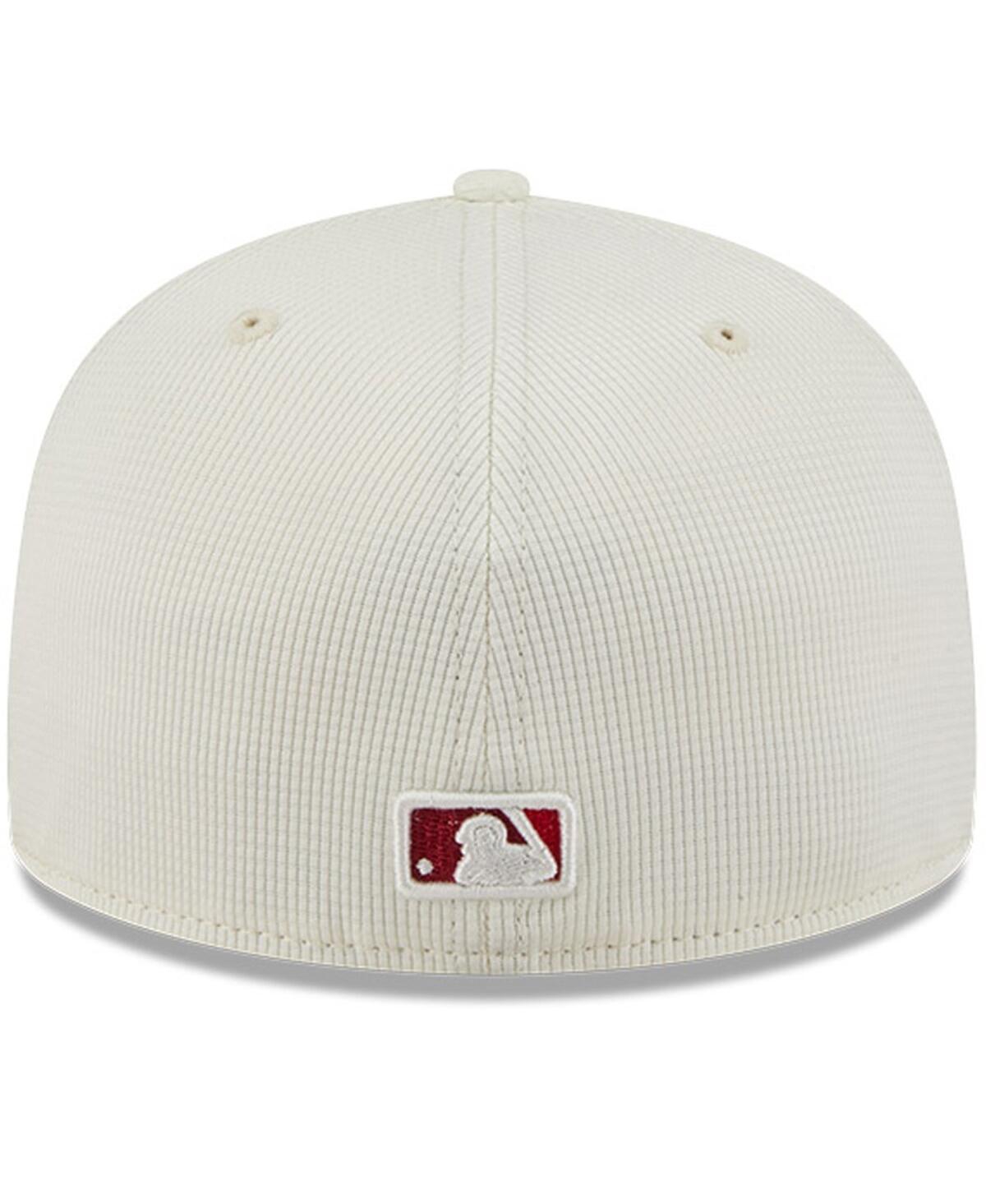 New Era Men's Cream/red Los Angeles Angels City Connect Batting Practice 59fifty Fitted Hat