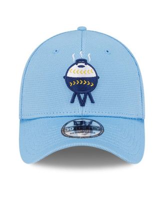 Мужская светло-голубая бейсболка Milwaukee Brewers City Connect для тренировок по бейсболке New Era Flex 39-го размера