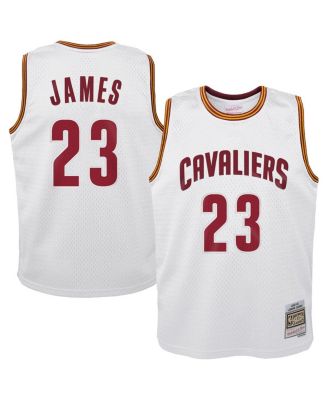 Mitchell & Ness - Big Boys and Girls LeBron James White Cleveland Cavaliers 2015-16 Hardwood Classics Swingman Throwback Home Jersey