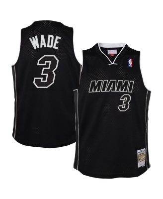 Mitchell & Ness - Big Boys and Girls Dwyane Wade Black Miami Heat 2011/12 Hardwood Classics Swingman Alternate Jersey