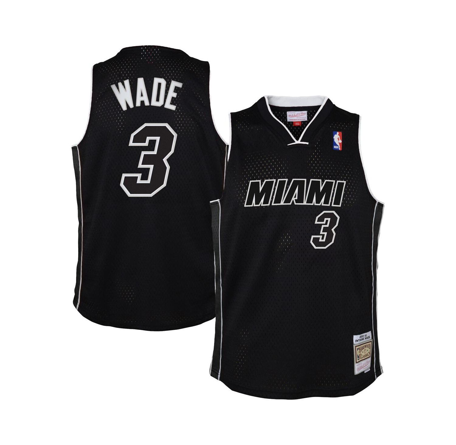 Big Boys and Girls Dwyane Wade Black Miami Heat 2011/12 Hardwood Classics Swingman Alternate Jersey