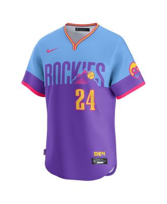 Мужская футболка Nike Ryan McMahon фиолетового/светло-голубого цвета Colorado Rockies 2025 City Connect Limited для игроков