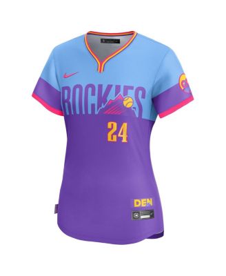 Женская спортивная майка Nike Ryan McMahon фиолетового/светло-голубого цвета Colorado Rockies 2025 City Connect Limited от Nike.