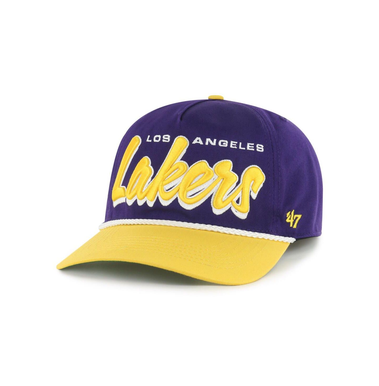 Мужская кепка '47 Brand Purple/Gold Los Angeles Lakers Drop Shadow Rope Hitch Adjustable Hat — фото 2
