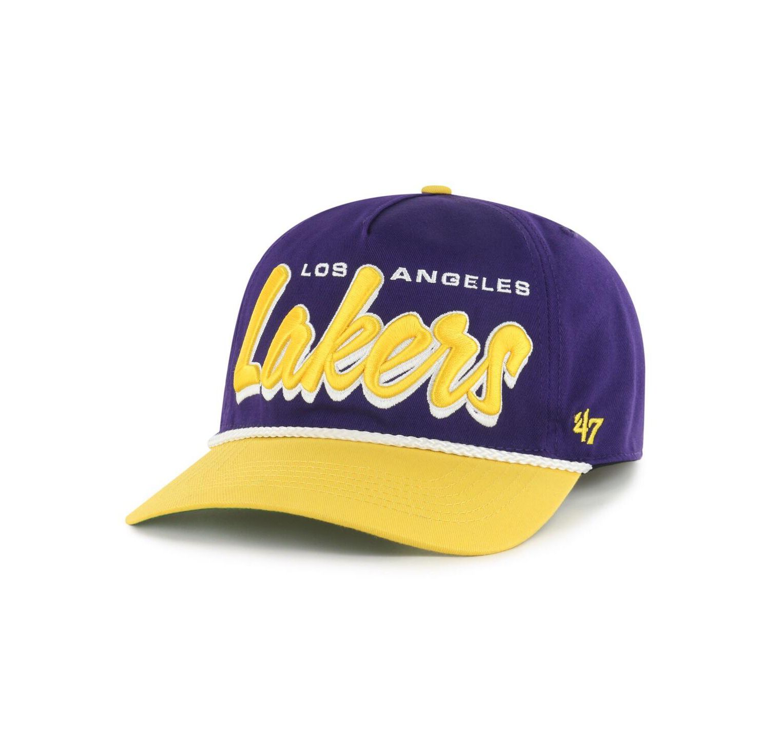 Men's Purple/Gold Los Angeles Lakers Drop Shadow Rope Hitch Adjustable Hat