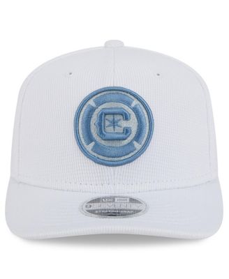 Мужская белая кепка из джерси Chicago Fire 2025 от New Era с застежкой-молнией на крючке 9SEVENTY