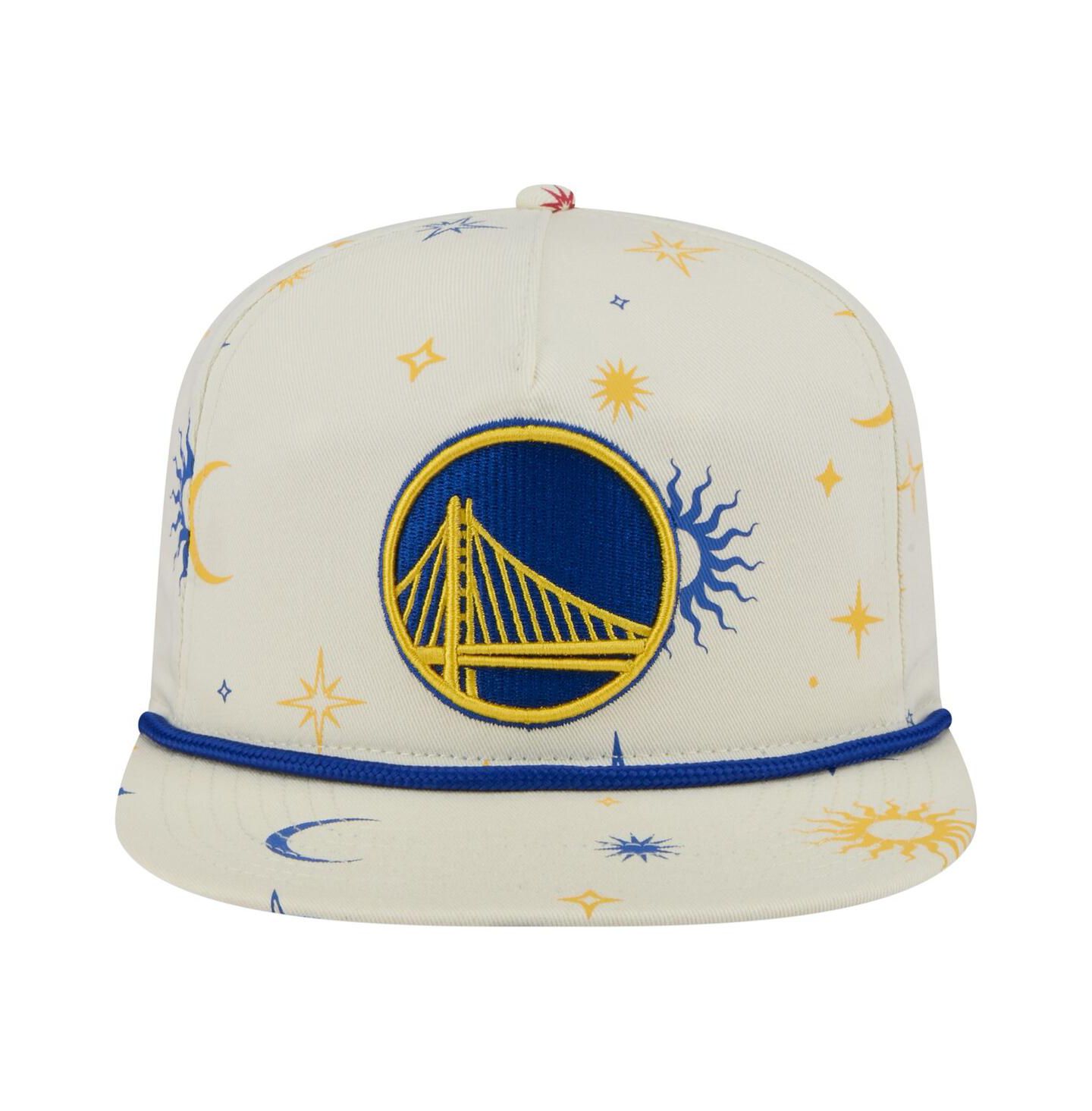 Мужская кепка New Era Cream Golden State Warriors Lunar Golfer Snapback Hat — фото 2