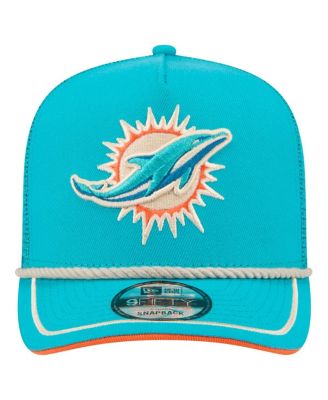 Мужская кепка Aqua Miami Dolphins Vintage Team Rope A-Frame Trucker 9FIFTY Snapback от New Era для мужчин