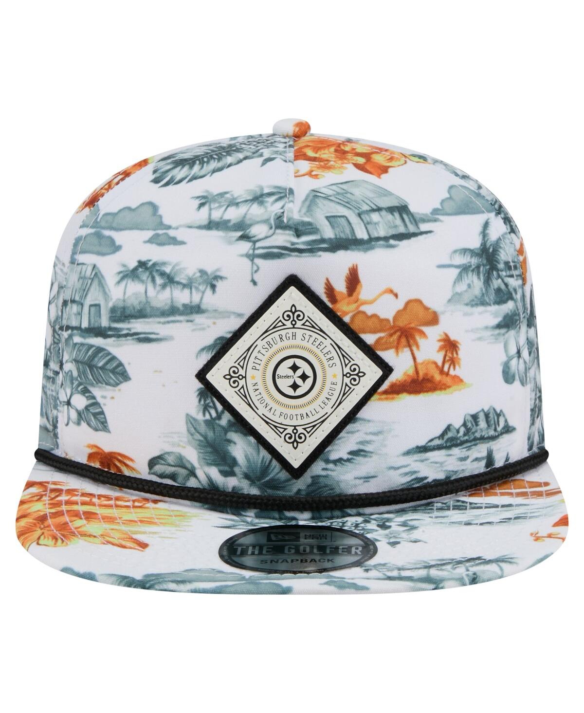 NEW ERA MEN'S WHITE PITTSBURGH STEELERS ADVENTURE GOLFER SNAPBACK HAT 