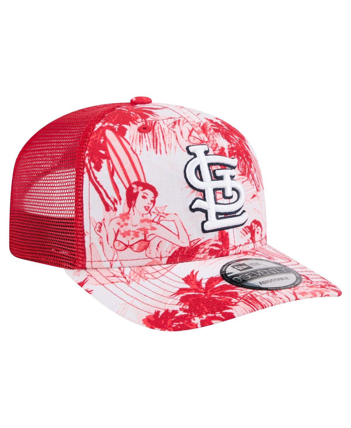NEW ERA MEN'S RED ST. LOUIS CARDINALS HULA TRUCKER 9SEVENTY ADJUSTABLE HAT 