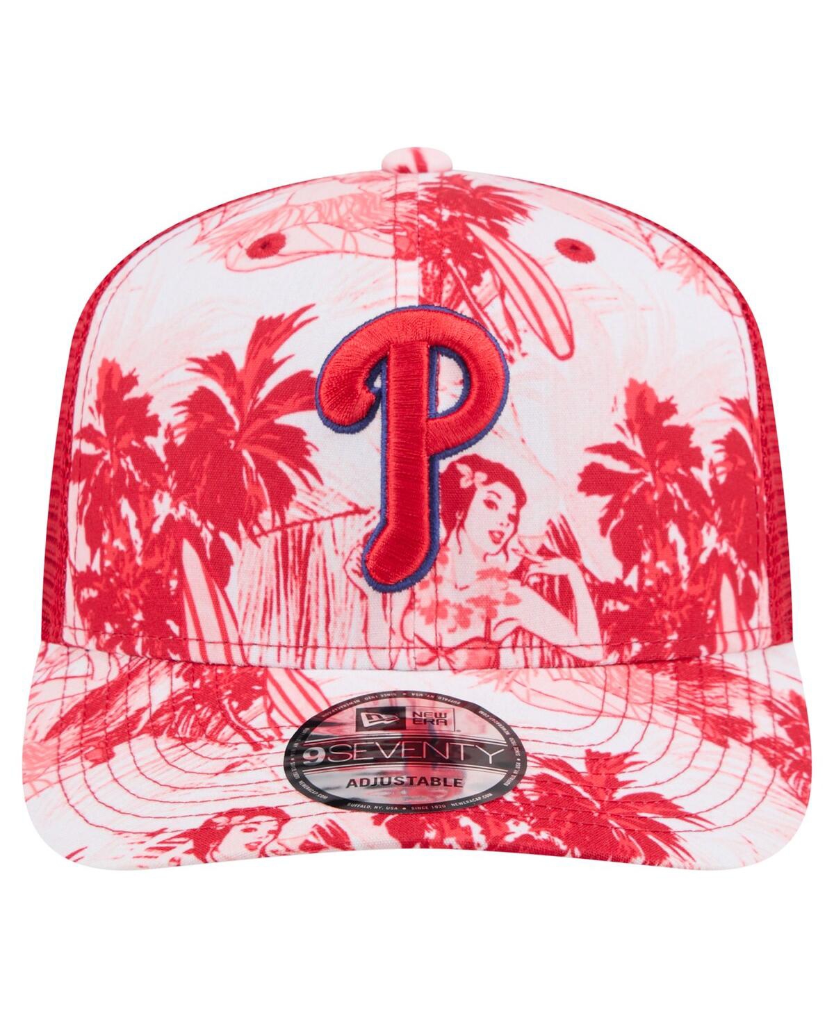 NEW ERA MEN'S RED PHILADELPHIA PHILLIES HULA TRUCKER 9SEVENTY ADJUSTABLE HAT 