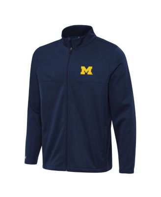 Мужская темно-синяя куртка для гольфа Michigan Wolverines Links 2 на молнии от Antigua