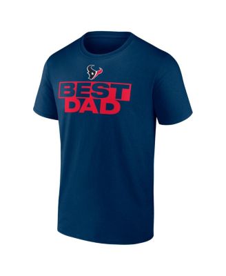 Спортивная мужская темно-синяя футболка Houston Texans Best Dad с логотипом Athletic для мужчин