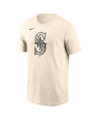 Мужская кремовая футболка Nike Seattle Mariners с камуфляжным логотипом