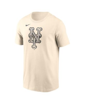 Мужская кремовая футболка Nike New York Mets с камуфляжным логотипом