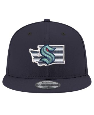 Мужская кепка-бейсболка New Era темно-синего цвета Seattle Kraken State Pride 9FIFTY Snapback