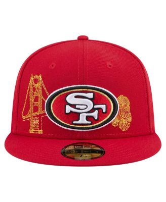 Приталенная шляпа New Era Men's Scarlet San Francisco 49ers State Stitch 59FIFTY от New Era