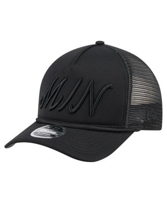 New Era - Men's Black Minnesota Twins City Initial 9FORTY A-Frame M-Crown Adjustable Trucker Hat