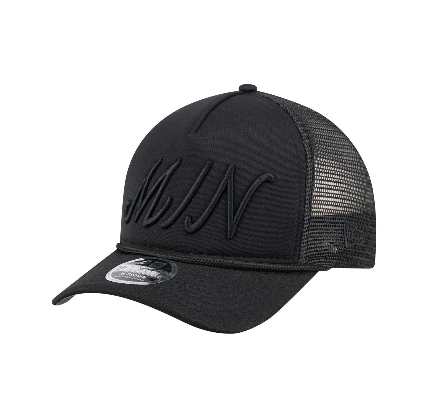 Men's Black Minnesota Twins City Initial 9FORTY A-Frame M-Crown Adjustable Trucker Hat