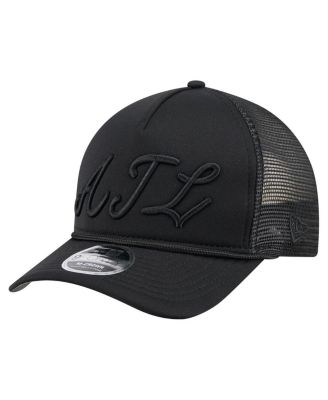 New Era - Men's Black Atlanta Braves City Initial 9FORTY A-Frame M-Crown Adjustable Trucker Hat