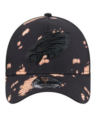 Мужская черная шляпа с регулируемой оправой Philadelphia Eagles Bleached 9FORTY A-образной формы от New Era